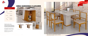 Mesa Harmonia com 6 Lugares