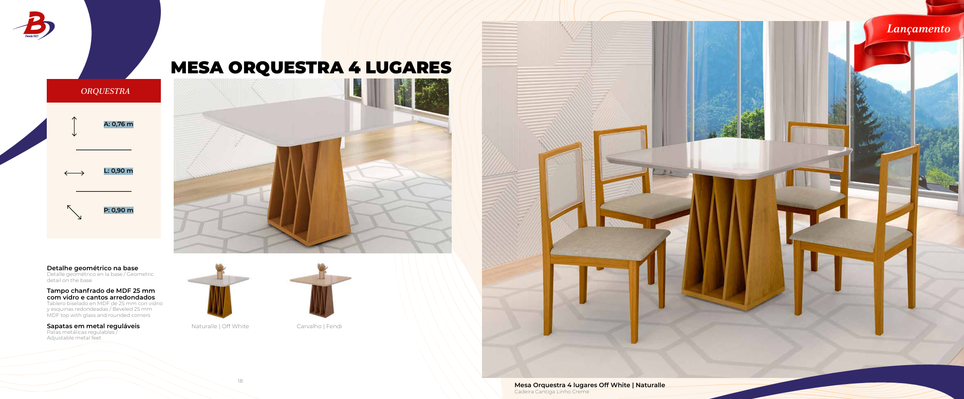 Mesa Orquestra com 4 lugares